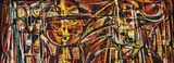 Les masques (1957) by Jean Dallaire, oil on board, sold Jun 2022