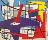 Abstract #34 (Empire) (1957) by Rene Marcil, oil on canvas, sold Jun 2022