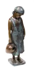 Untitled by Vincenzo Aurisicchio, bronze sculpture of young girl holding jug, sold Aug 2023