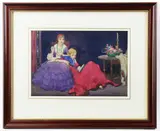mother and daughter by Edgar Scudder Hamilton, watercolor, sold Sep 2023