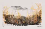 Burning Landscape by Olaf Bisschoff, 2020, watercolour, sold Mar 2022