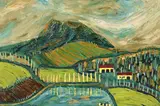 Landscape with Mountain by Johann van Heerden, acrylic on canvas, sold May 2022