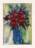 Still Life with Flowers by Will Steynberg, acrylic on canvas mounted on board, sold May 2022