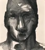 Portrait of a Man by Hardus Koekemoer, watercolour on paper, sold May 2022