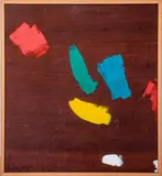 Untitled by Azriel Zelig Segal, oil painting on wood, sold Jun 2023