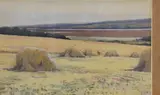 Coastal landscape with agricultural by George M Thraves, watercolour, offered Mar 2025