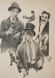 Limited edition monochrome lithograph showing by Lanse aka Glen Fortune Banse, lithograph, offered Mar 2025
