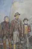 The Three Fishermen of Craven by Elizabeth Brockbank Rms, watercolour, offered Mar 2025