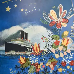 Night Boat by Simon M Smith, oil, offered Feb 2025