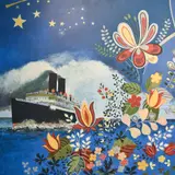 Night Boat by Simon M Smith, oil, offered Feb 2025