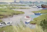 Poole Harbour Backwaters by Dennis Hill, oil on board, offered Feb 2025