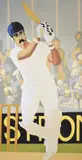Limited edition screen print of cricketer Graham Gooch 23/75 by Simon King, print, offered Feb 2025