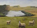 Crag Lough by Peter Orde, acrylic on board, offered Feb 2025