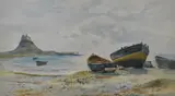 Holy Island Northumberland by Robert Malcolm Lloyd, oil, offered Feb 2025