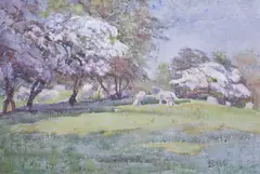 Spring Time by Beatrice Willink, gouache, offered Jan 2025