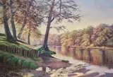 Autumn Colour, Crook of Lune by P.H. Marriner, oil on board, offered Jan 2025
