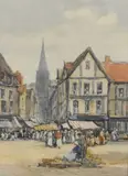 A group of three watercolours by Joseph William Milliken, watercolor, offered Dec 2024