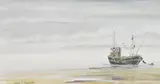 A Waiting Tide by Brian D. Powell, 1986, watercolour, offered Dec 2024