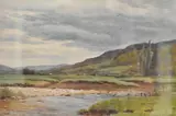 A pleasing landscape with meandering river to by Reginald Aspinwall, watercolour, offered Nov 2024