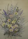 Country Flowers by E.L Slinger, watercolour, offered Nov 2024
