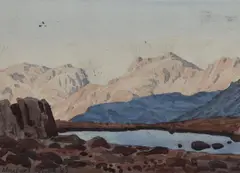 Mickledore and the Scafells from Three by Philip Macleod Coupe, watercolour, offered Oct 2024