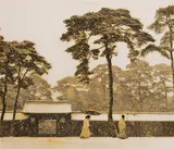 Courtyard of the Meiji Shrine by Werner Bischof, Silver gelatin estate print, image size, sold Mar 2026