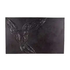 The Flight of Time by Dev Basra, Bronze relief,circa, sold Mar 2026