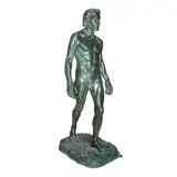 The First Surviver Green and brown patinated bronze,Standing male nude, the base naturalistically modelled.Signed to the foot, limited edition 1/6, dated '78 by Martine Vaugel, bronze, offered Mar 2026