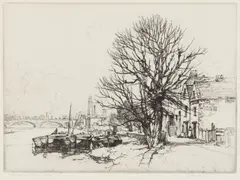 Strand on the Green by Eliab George Earthrowl, pencil, sold Feb 2026