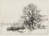Strand on the Green by Eliab George Earthrowl, pencil, sold Feb 2026