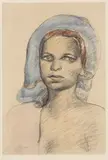 Young Woman with a Blue Veil by Le Corbusier, pencil, offered Feb 2026