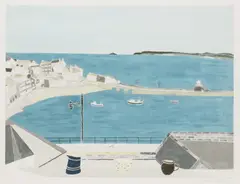 Cornish Harbour Scene by Rachel Nicholson, pencil, sold Feb 2026