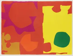 Six in Vermilion with Green in Yellow by Patrick Heron, pencil, sold Feb 2026