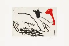 Negre i Vermell by Antoni Tàpies, pencil, sold Feb 2026