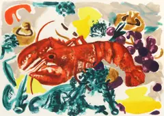 Lobster by Michael Heindorff, pencil, sold Feb 2026