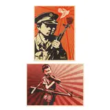 Chinese Soldiers and Duality of Humanity 5 by Shepard Fairey, pencil, sold Feb 2026