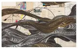 Untitled by David Ellis, acrylic and collage on wood, offered Feb 2026