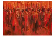 Awon Oba ati Ijoye Alaye by Kolade Oshinowo, oil on board, sold Feb 2026