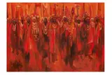 Awon Oba ati Ijoye Alaye by Kolade Oshinowo, oil on board, sold Feb 2026