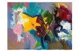 Flowers with Yellow Iris by Stephen Whatley, oil on canvas, sold Feb 2026