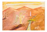 Jacob & the Angel by Robert Hardy, 1997, oil on board, sold Feb 2026