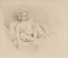 Untitled by Stephen Ward, pencil & watercolour, sold Feb 2026