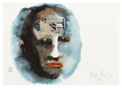Card #30 signed and dated 'Stephen Farthing 09' (lower right); titled 'Card #30' (lower left) watercolourDimensions:41.5 x 29.5 cm by Stephen Farthing, watercolor, sold Feb 2026