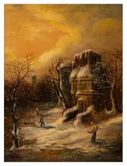 Snow Day signed 'T Brawn' (lower left) oil on canvas Dimensions:33 x 25.5 cm (13 x 10 in.) by Alexander Kellock Brown, oil on canvas, sold Feb 2026