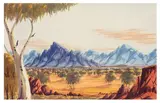 Sunset by Maurice Namatjira, watercolour, sold Feb 2026