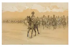 Fruajaprs Parade by Ludwig Koch, drawing, sold Feb 2026
