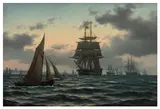 Tranquil shipping by Carl Emil Baagøe, oil on canvas, sold Jan 2026