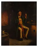 In the cellar by Carl Ostersetzer, oil on panel, offered Jan 2026