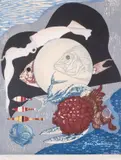 Seafood by Jun'ichirō Sekino, Woodcut printed in colours, sold May 2025