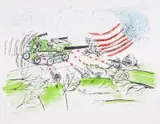 La guerre by Roberto Matta, Lithograph printed in colours, offered May 2025
